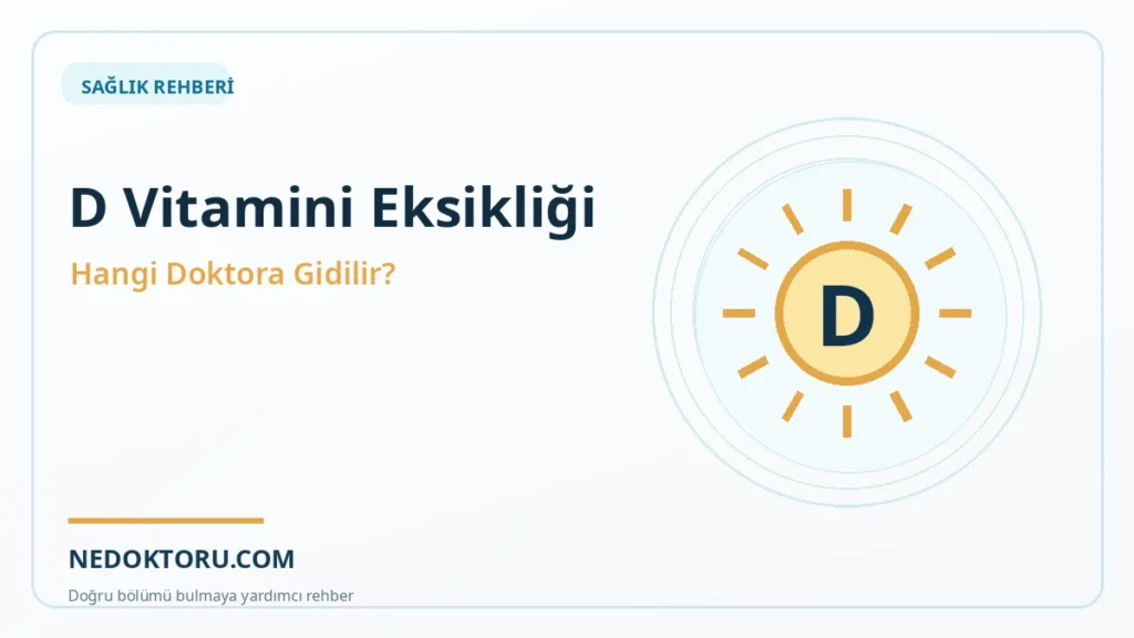 D Vitamini Eksikliği İçin Hangi Doktora Gidilir? Test ve Takip