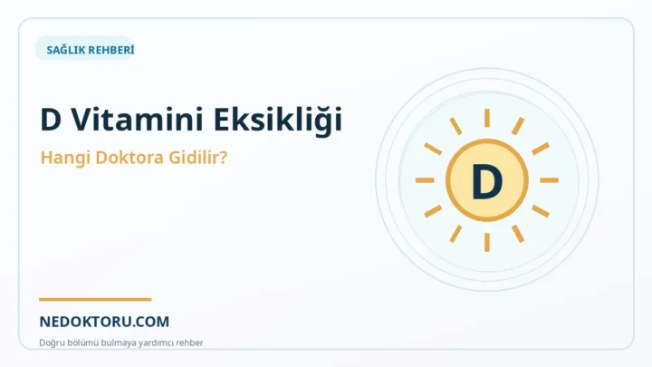 D Vitamini Eksikliği İçin Hangi Doktora Gidilir? Test ve Takip
